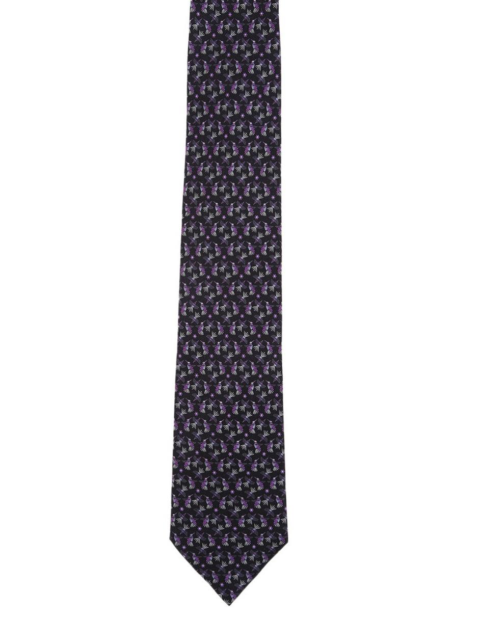 Corbata regular de seda estampado para hombre 3
