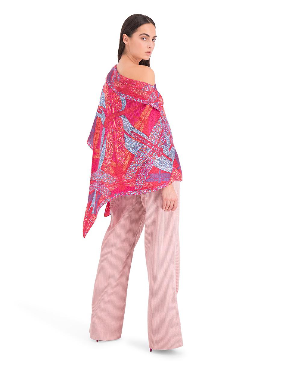 Poncho Pineda Covalin Libélula seda vino 4