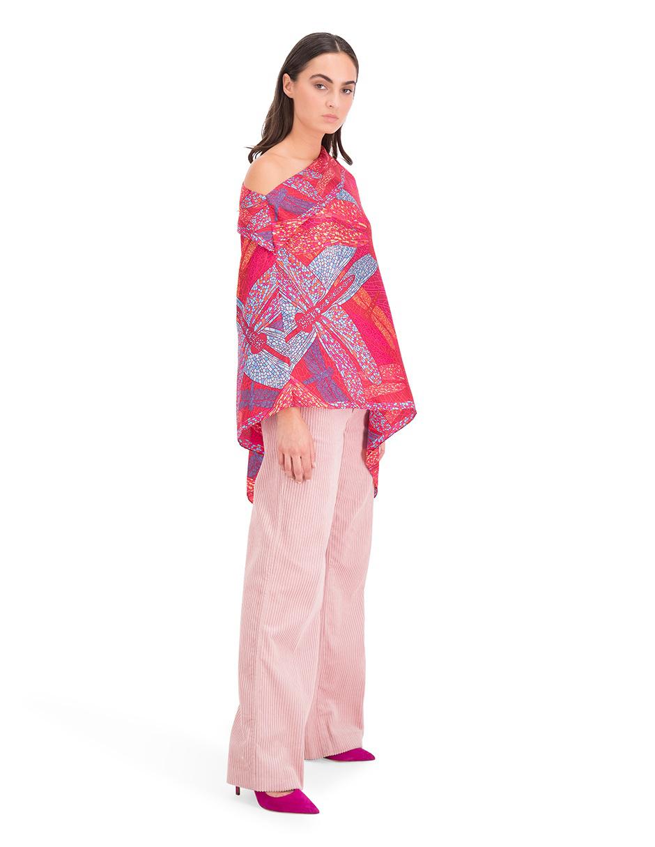 Poncho Pineda Covalin Libélula seda vino 3