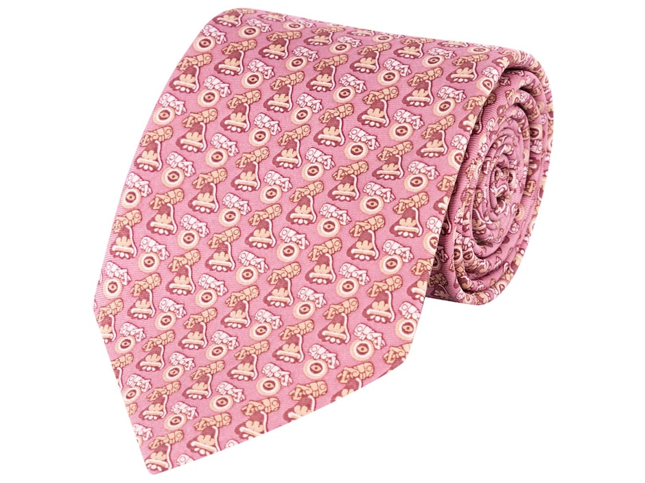 Corbata regular de seda estampado para hombre