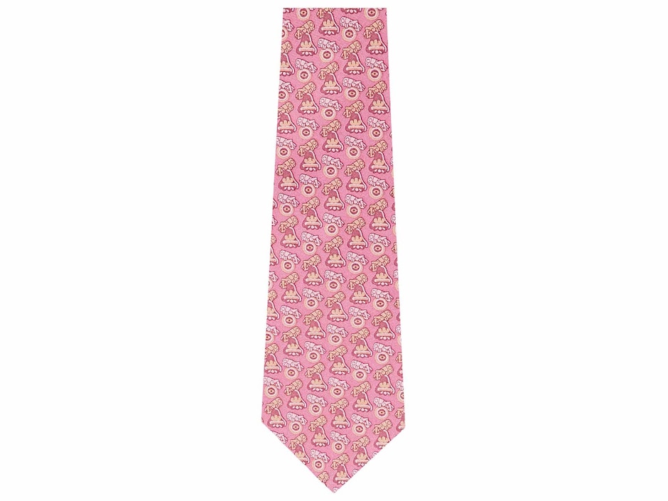 Corbata regular de seda estampado para hombre