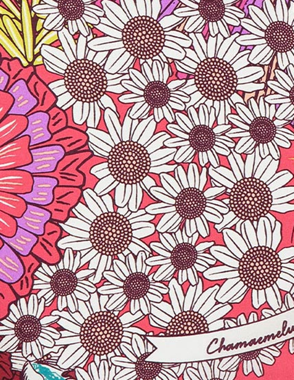 Mascada con estampado floral de seda para mujer 3