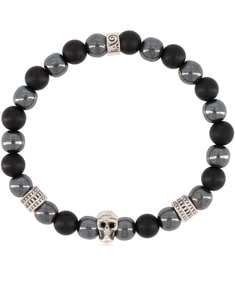 Pulsera de plata con perla acabado mate 2