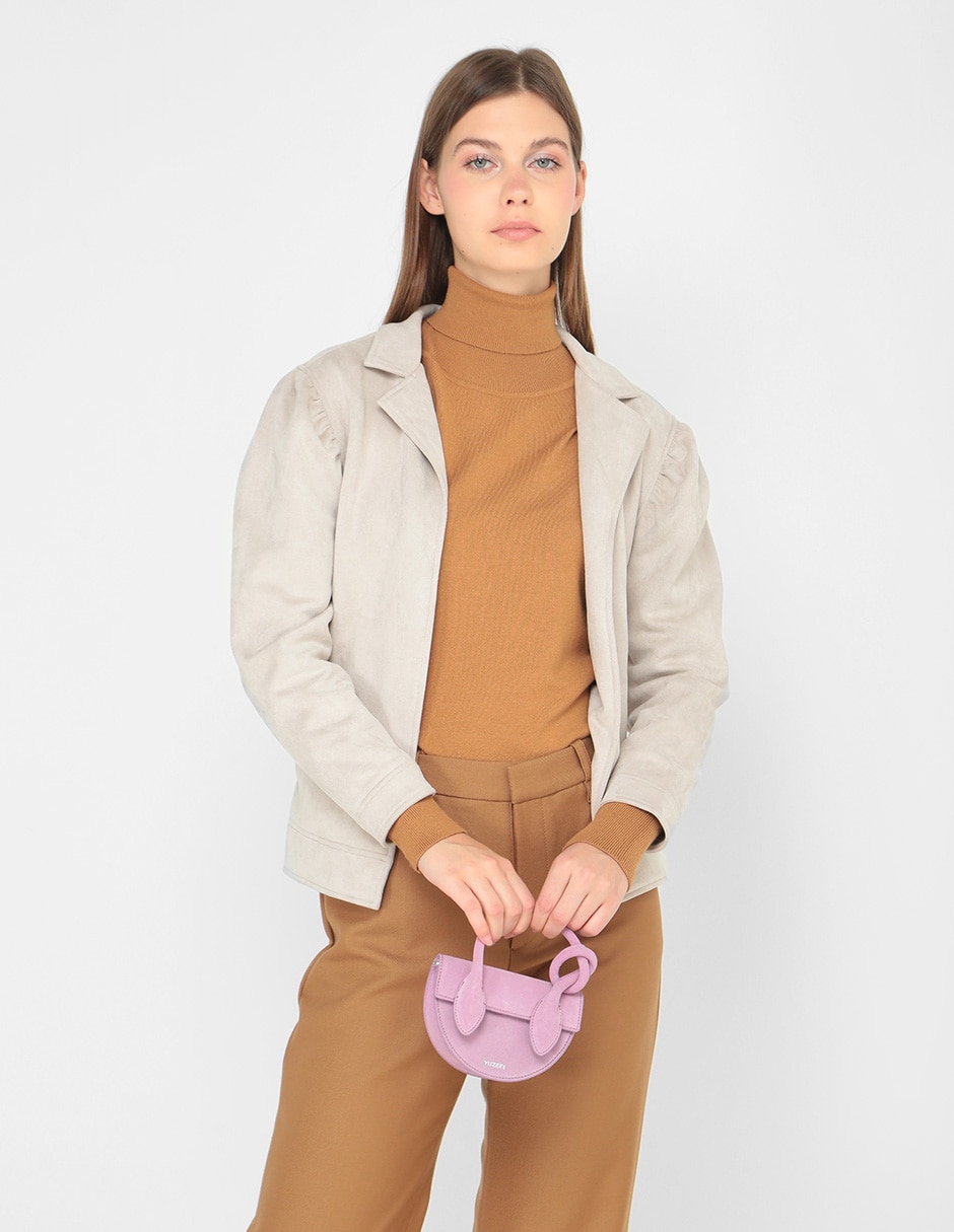 Bolsa bowler de gamuza para mujer 2