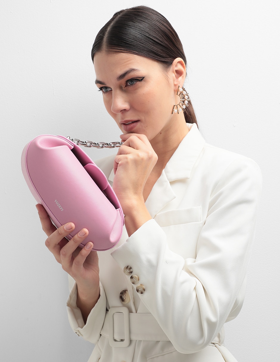 Bolsa flap Dinner Roll de piel para mujer 2