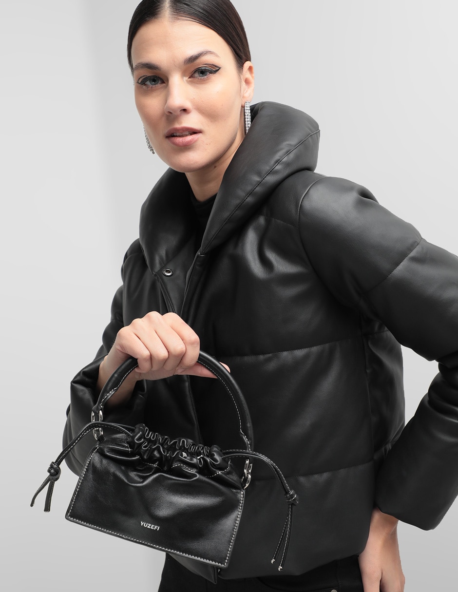 Bolsa satchel Mini Bom de piel para mujer 2