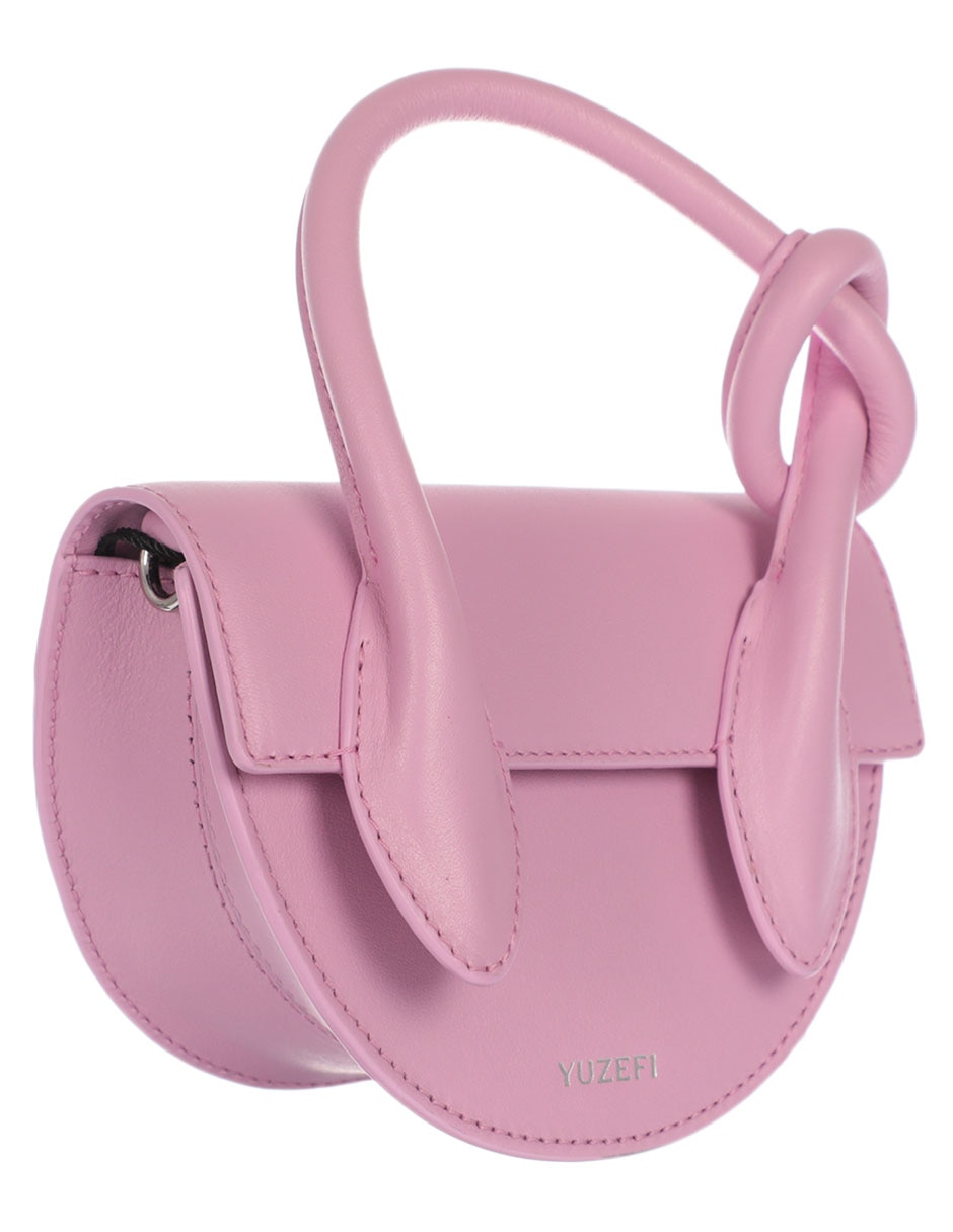 Bolsa flap Mini Pretzel de piel para mujer 5