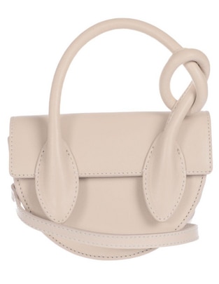 Bolsa crossbody Mini Pretzel de piel para mujer