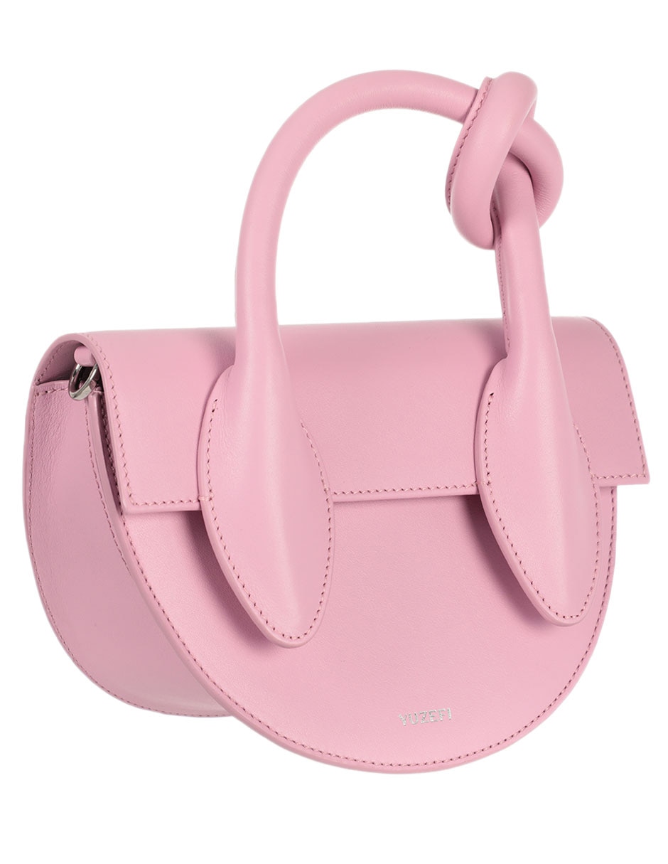 Bolsa flap Pretzel de piel para mujer 5