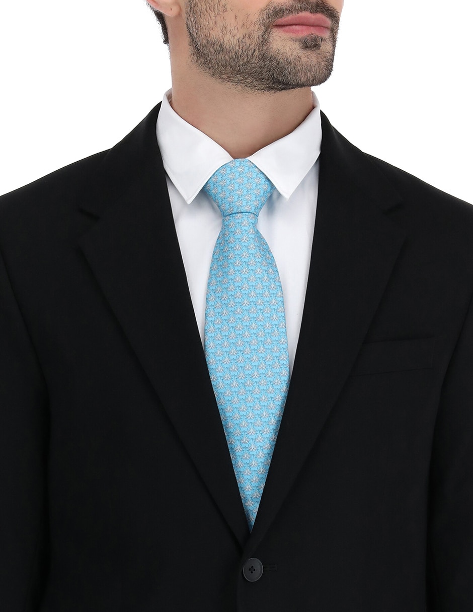 Corbata Agave y Maguey regular de seda estampado para hombre 2