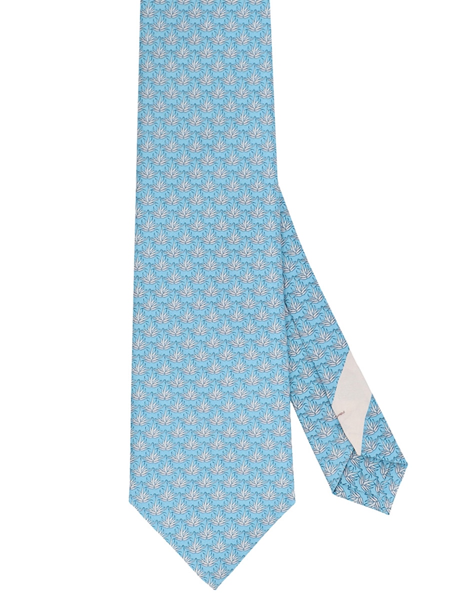 Corbata Agave y Maguey regular de seda estampado para hombre