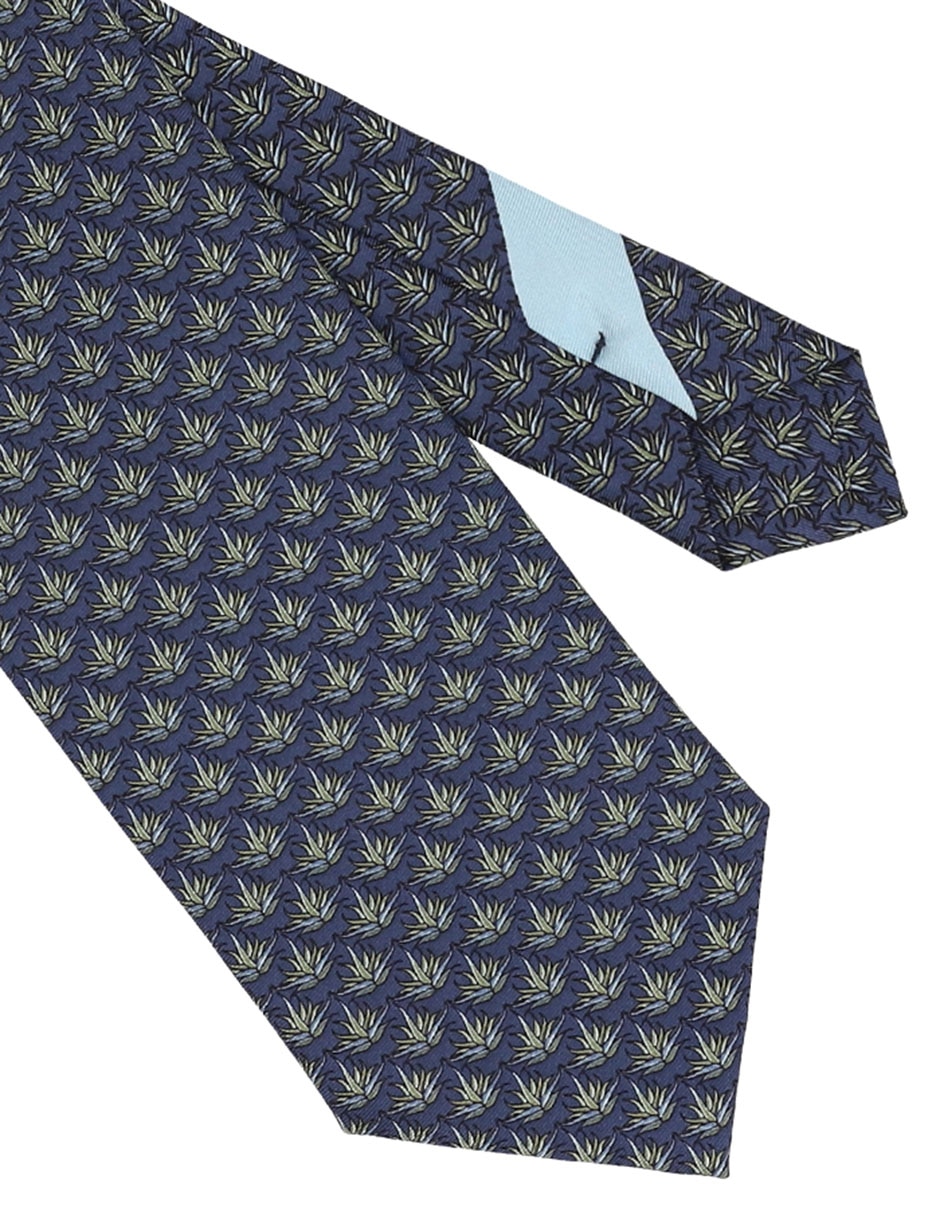 Corbata Agave y Maguey regular de seda estampado para hombre 3