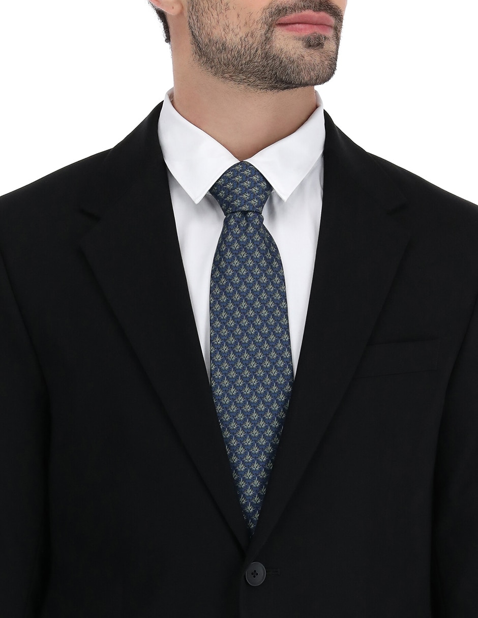Corbata Agave y Maguey regular de seda estampado para hombre 2