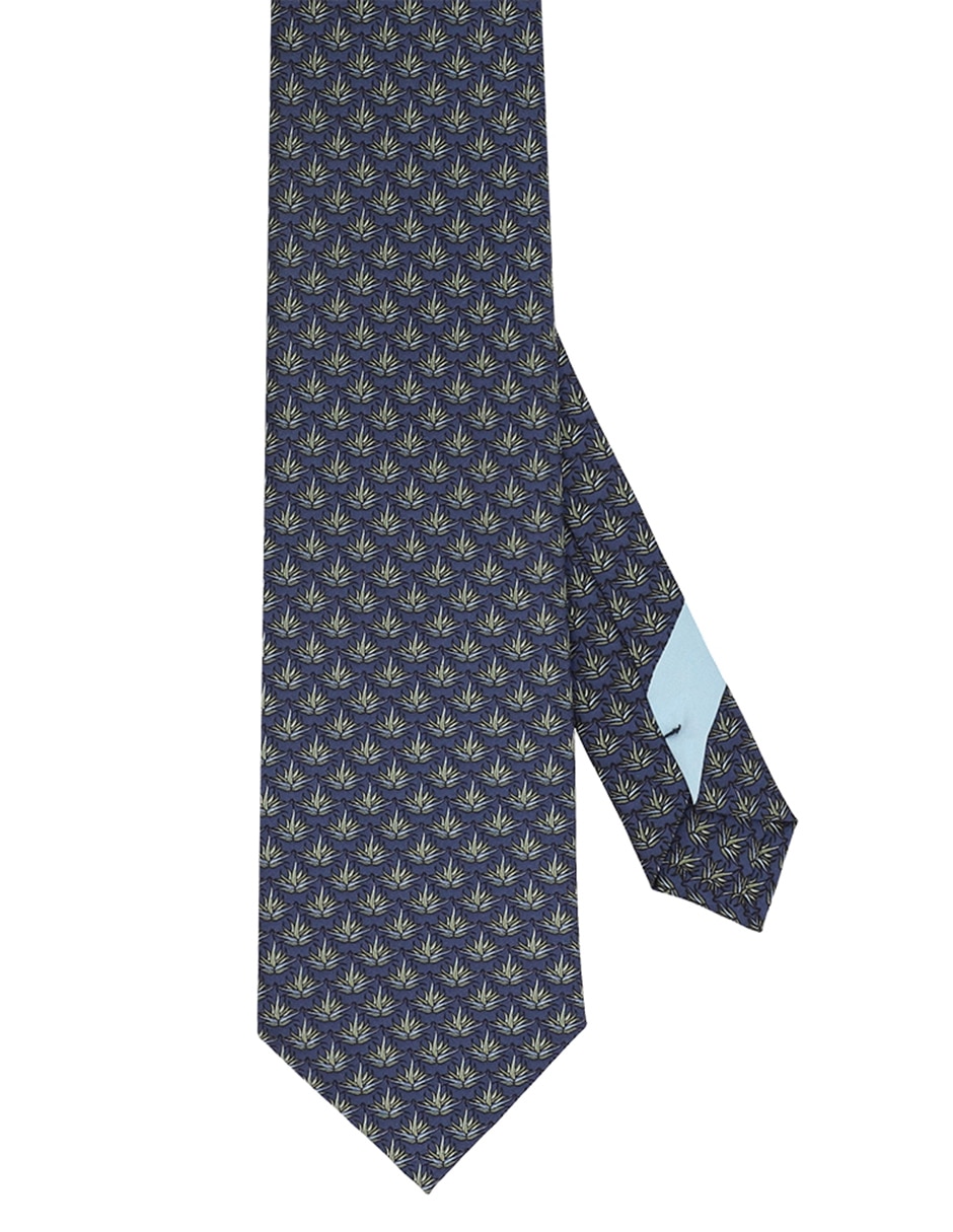Corbata Agave y Maguey regular de seda estampado para hombre