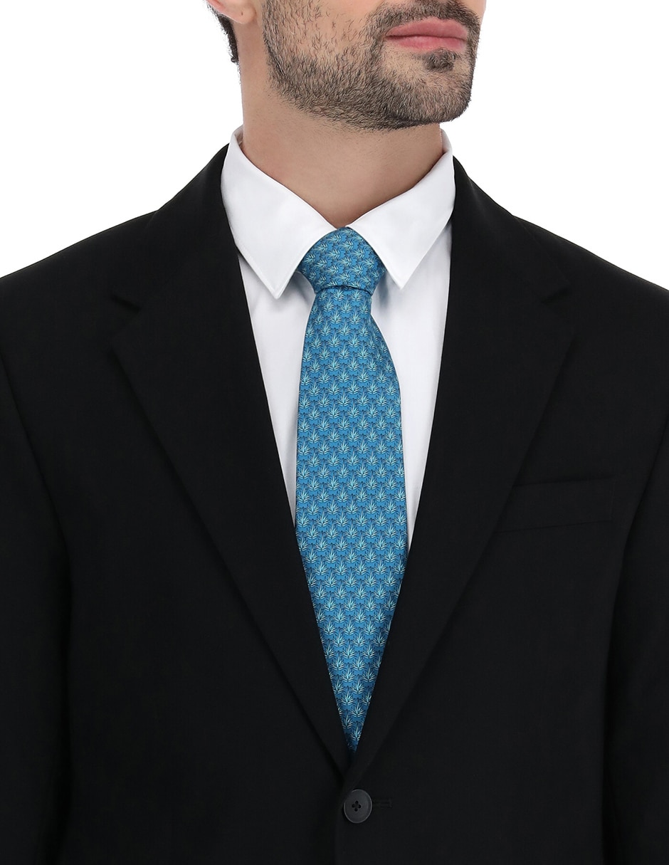Corbata Agave 22 regular de seda estampado para hombre 2