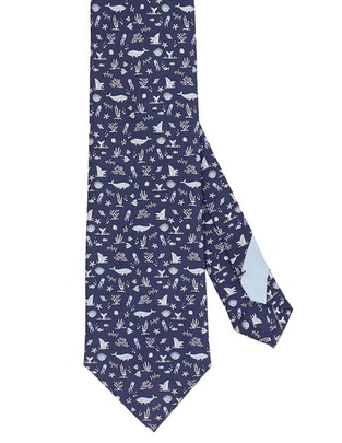 Corbata regular de seda estampado para hombre