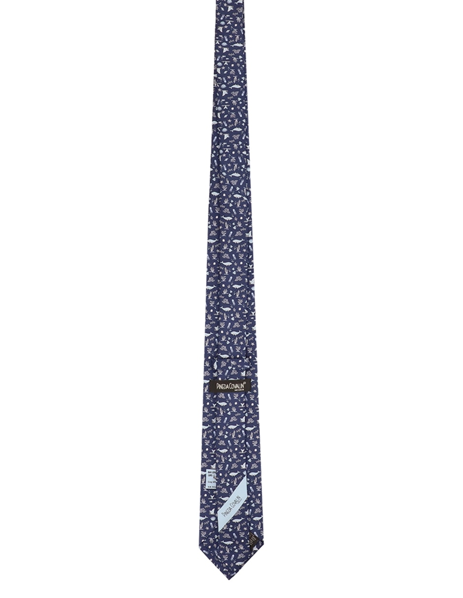 Corbata regular de seda estampado para hombre