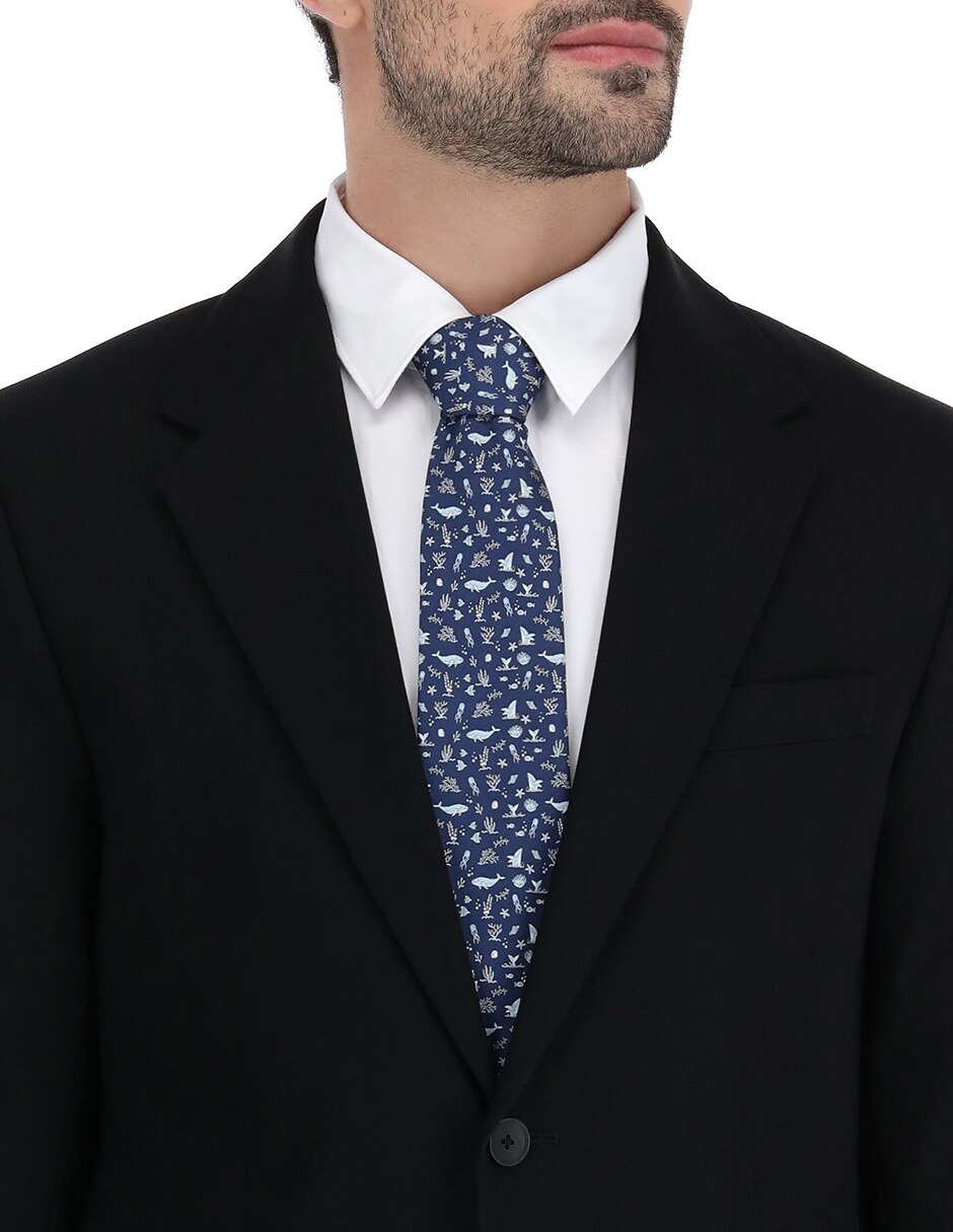 Corbata regular de seda estampado para hombre