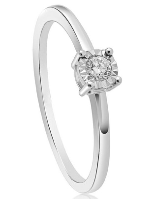 Anillo de compromiso de oro blanco 14 k Jayda diamante