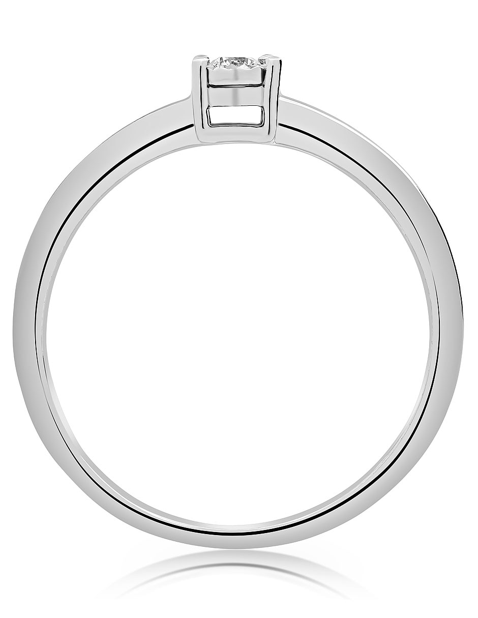 Anillo de compromiso de oro blanco 14 k Jayda diamante