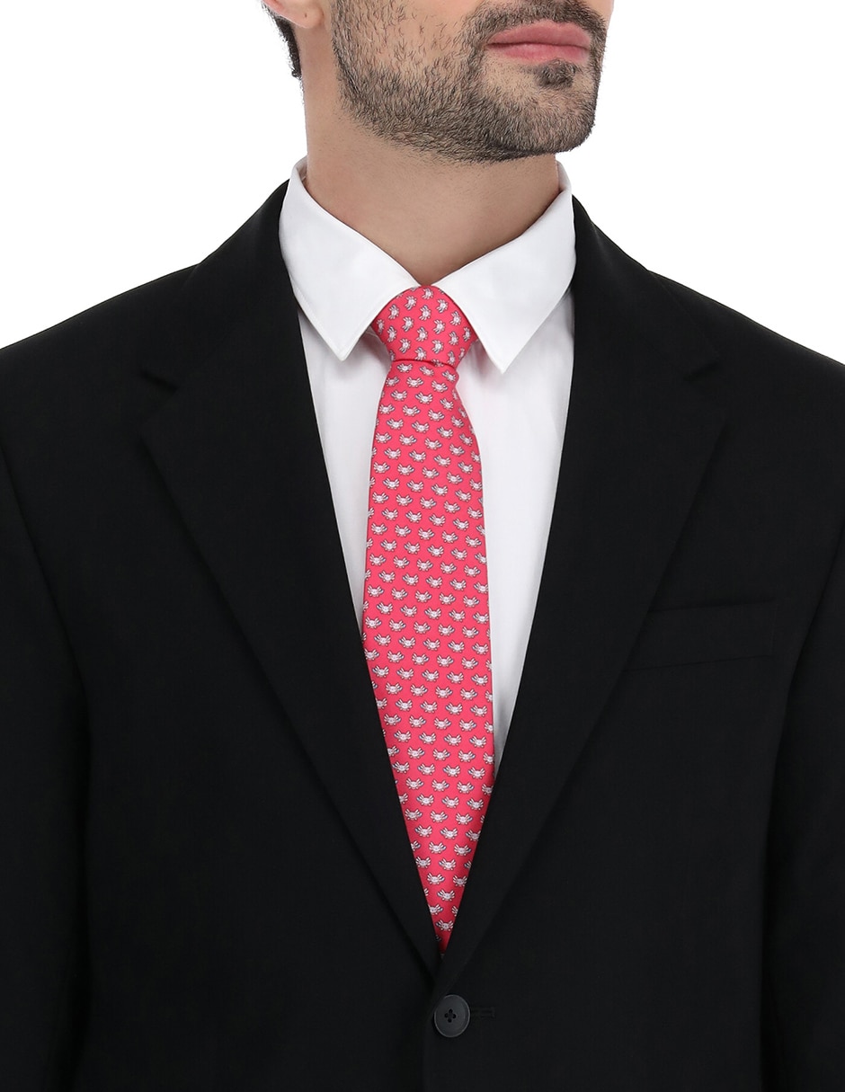Corbata regular de seda estampado para hombre 2