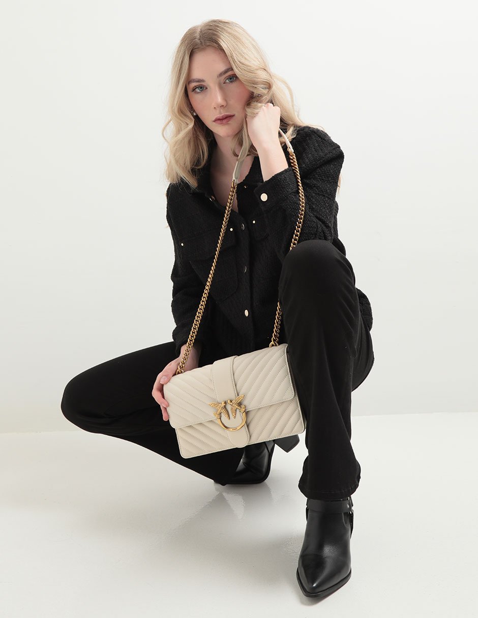 Bolsa crossbody Pinko Love One Classic de piel para mujer