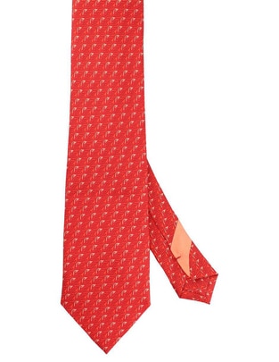 Corbata regular de seda estampado para hombre 1
