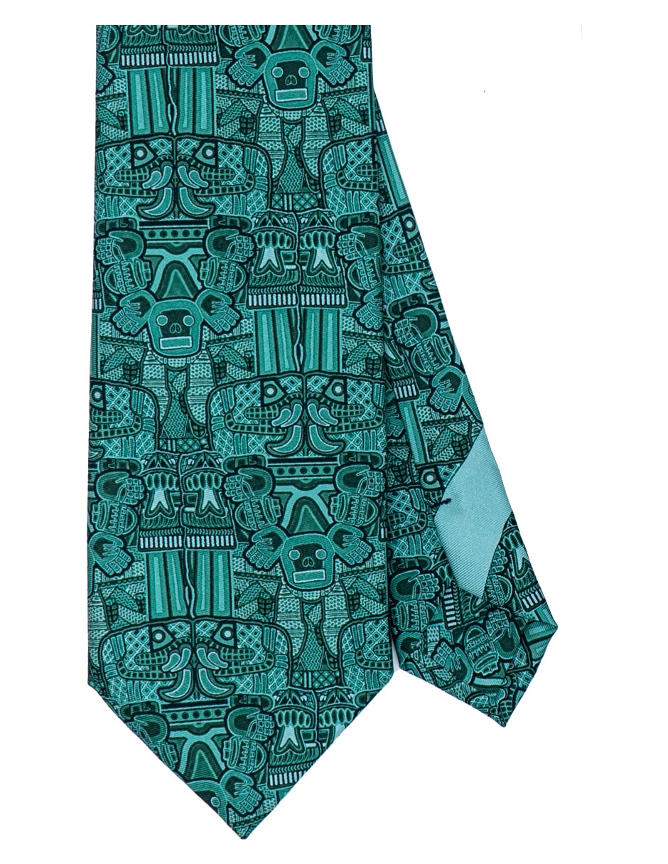 Corbata regular de seda estampado para hombre