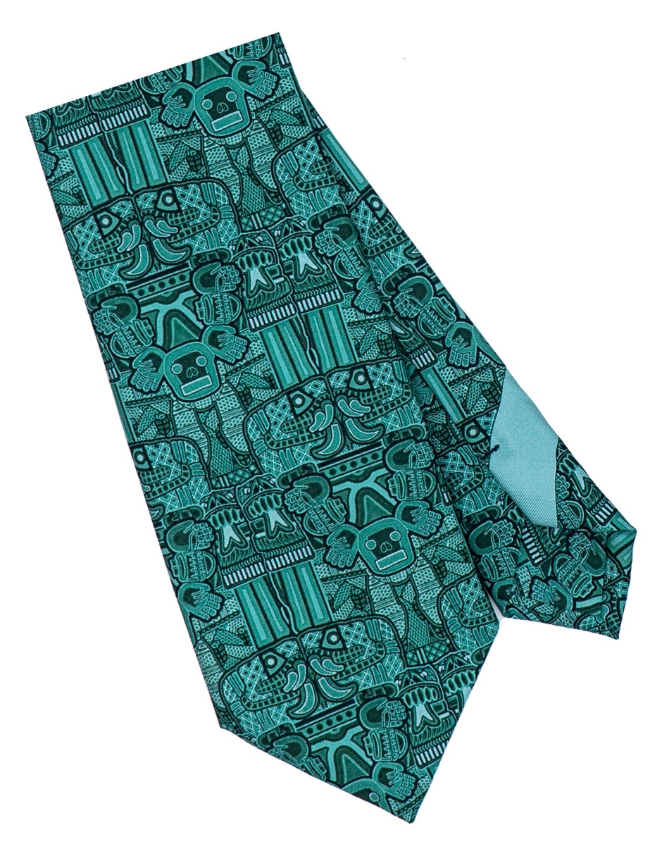Corbata regular de seda estampado para hombre 2
