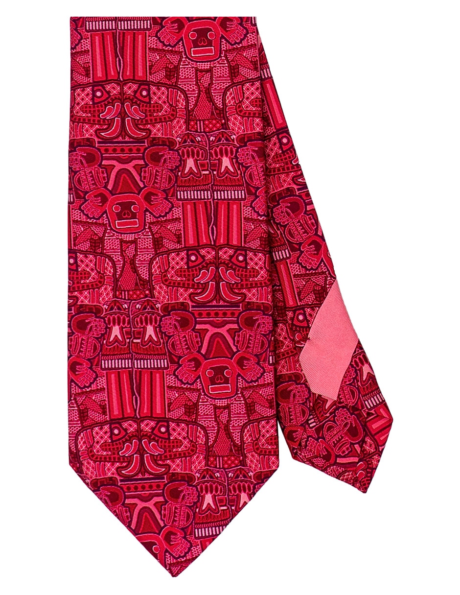 Corbata regular de seda estampado para hombre