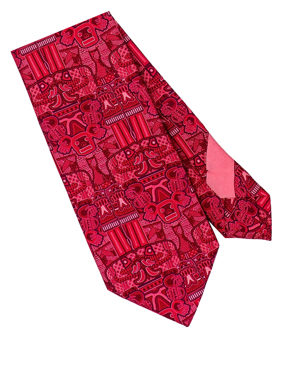 Corbata regular de seda estampado para hombre 2