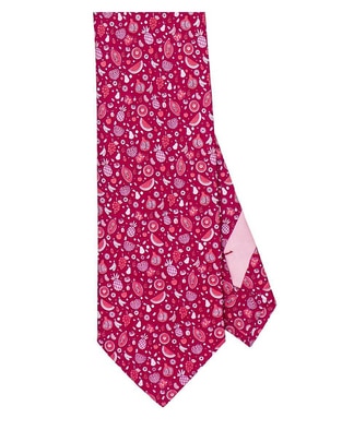Corbata regular de seda estampado para hombre