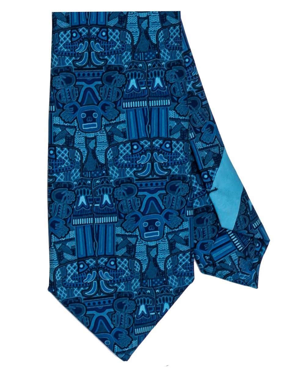 Corbata regular de seda estampado para hombre