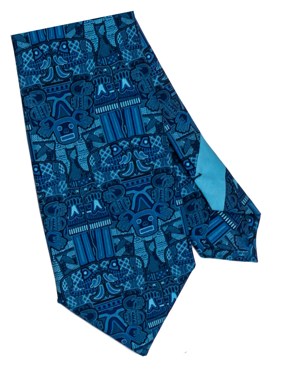 Corbata regular de seda estampado para hombre 2