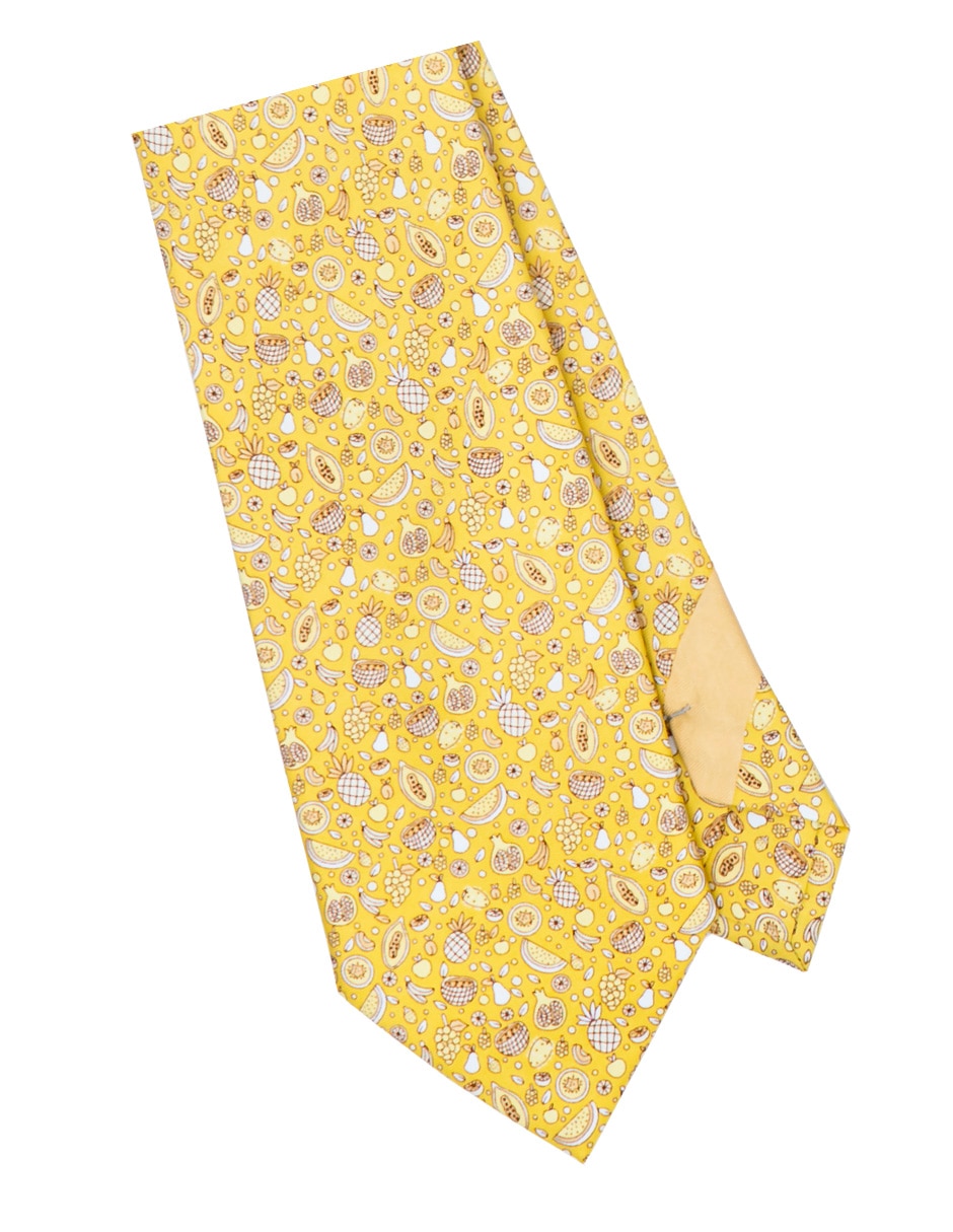 Corbata regular de seda estampado para hombre