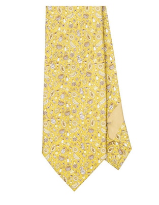 Corbata regular de seda estampado para hombre
