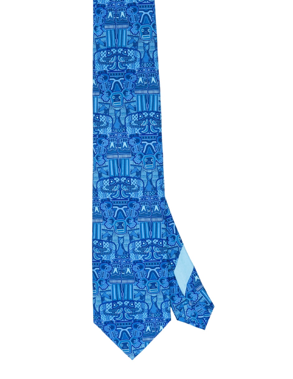 Corbata Coatlicue regular de seda estampado para hombre Corbata Coatlicue regular de seda estampado para hombre