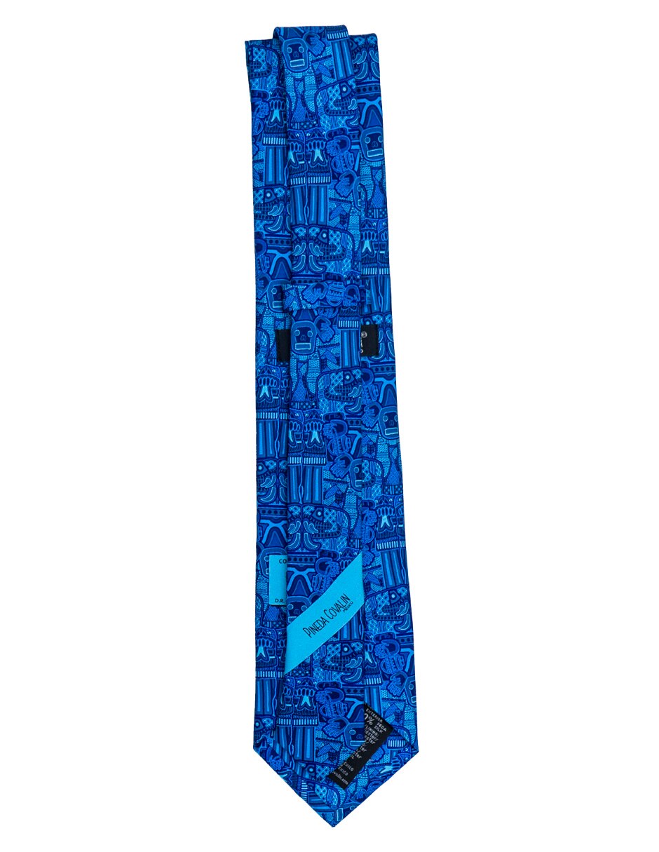 Corbata Coatlicue regular de seda estampado para hombre 3
