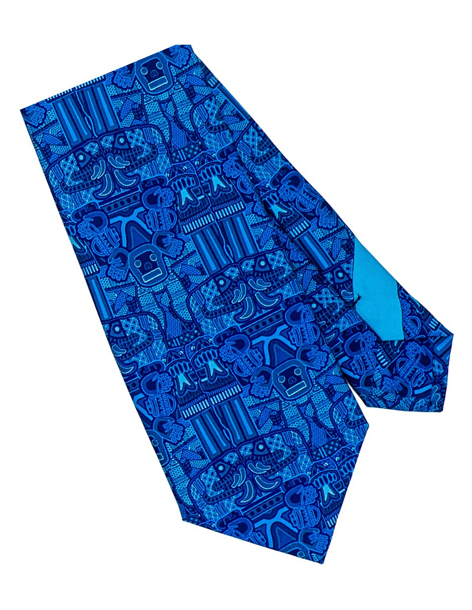 Corbata Coatlicue regular de seda estampado para hombre 2