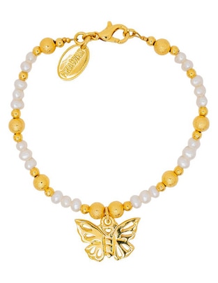 Pulsera con perla Mariposa acabado brillante Pulsera con perla Mariposa acabado brillante