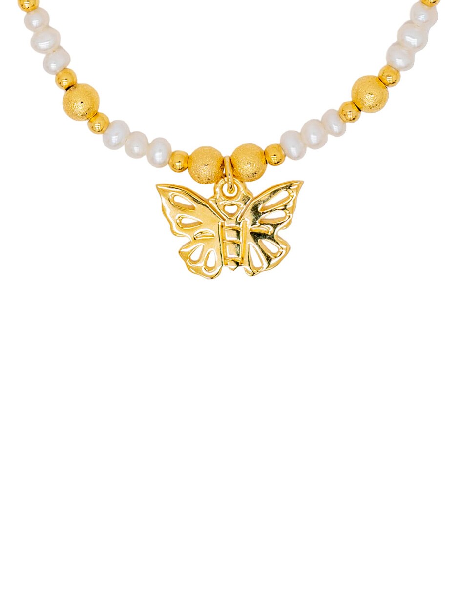 Pulsera con perla Mariposa acabado brillante 2