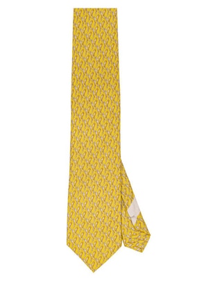 Corbata regular de seda estampado para hombre