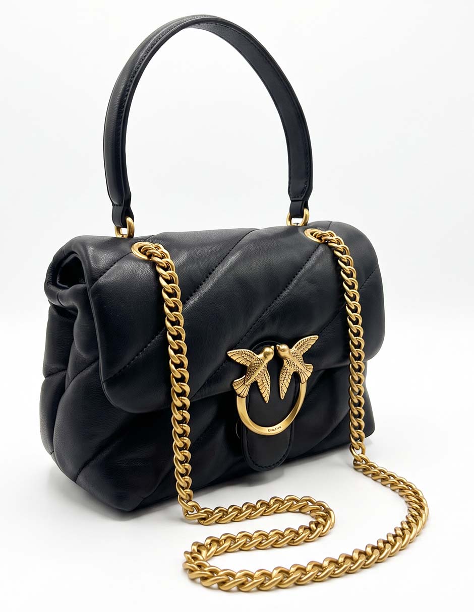 Bolsa bandolera Love Mini Puff de piel para mujer