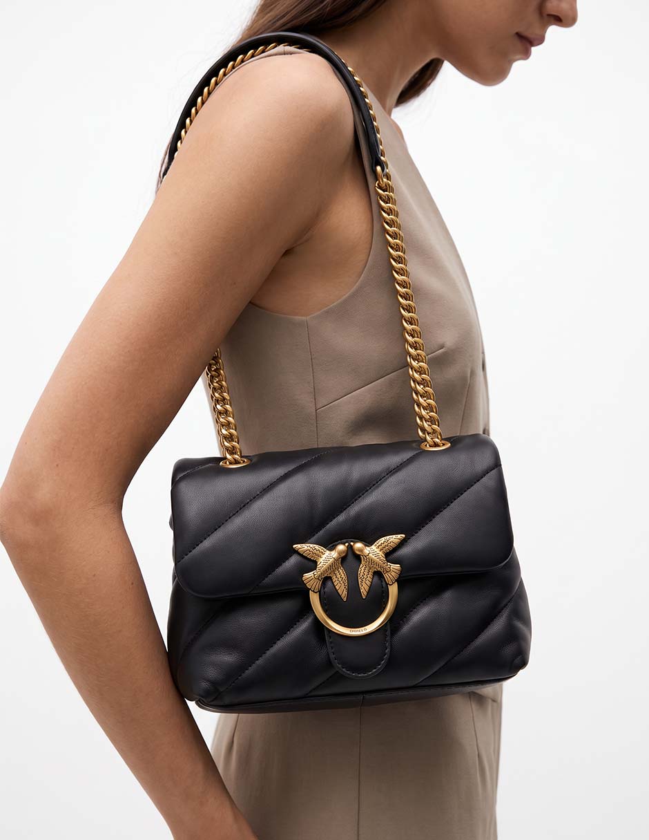 Bolsa bandolera Love Mini Puff de piel para mujer 4