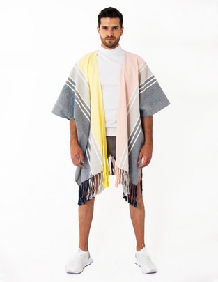 Poncho de algodón para hombre