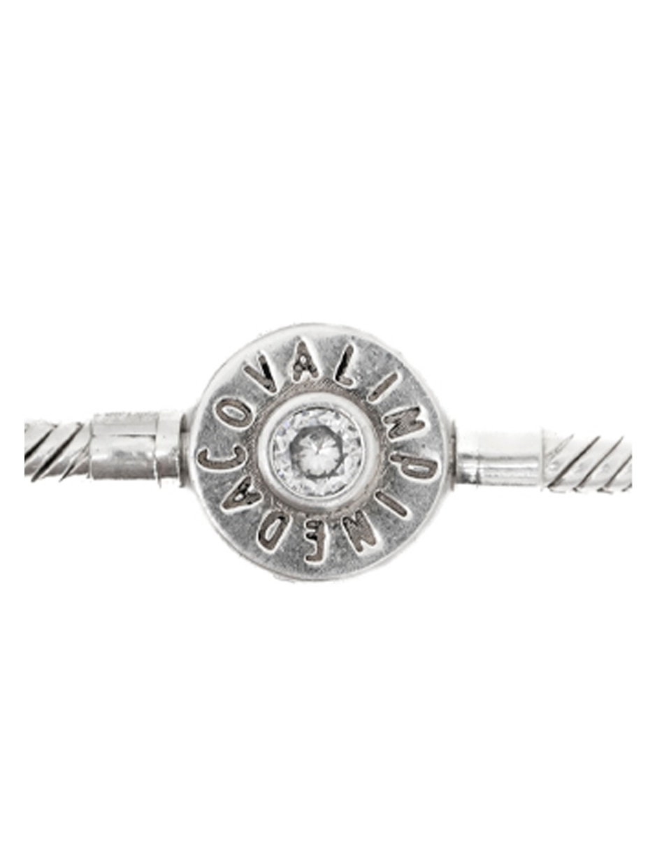 Pulsera de plata con zirconia P 925 acabado liso 2
