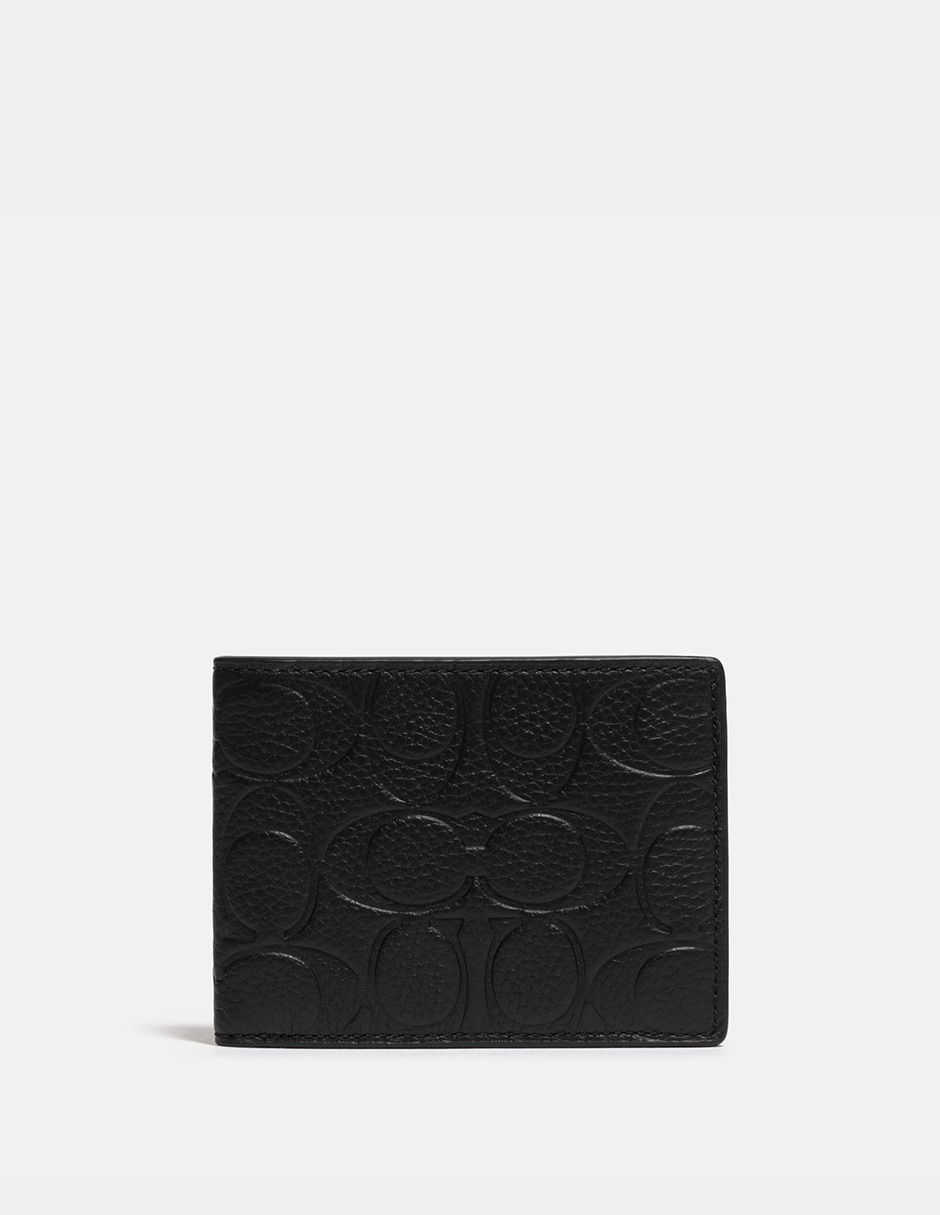 Cartera Coach Signature Pebble Leather para hombre