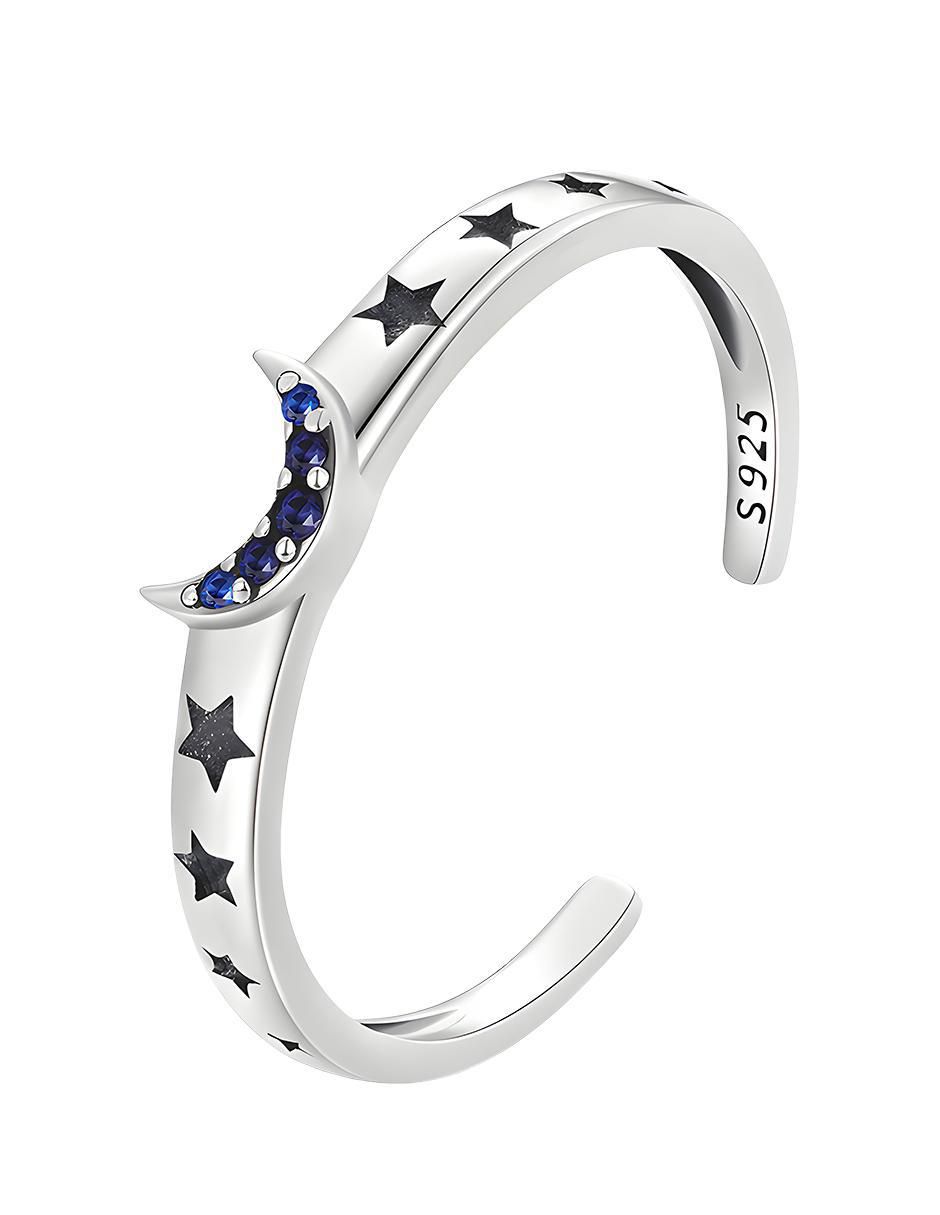 Anillo de luna Stars P 925 de plata zirconia brillante 3