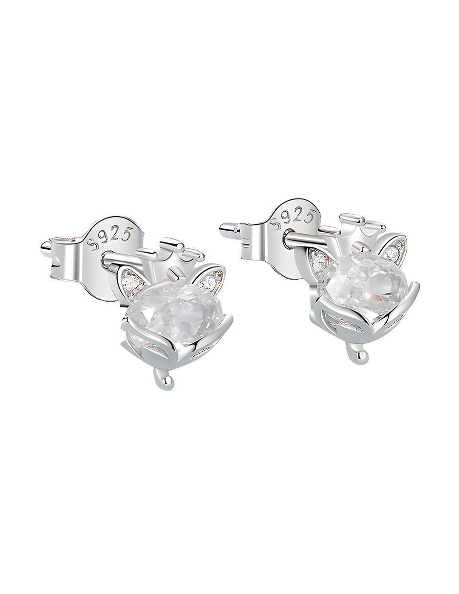 Broqueles de flor Flowers de plata P 925 con acabado brillante 3