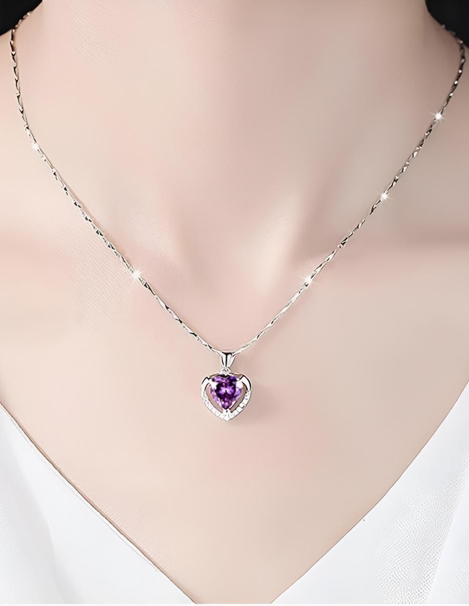 Collar de corazón de plata P 925